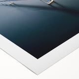 Landscape canvas print showcasing a serene bridge surrounded by lush greenery, ideal for enhancing home decor. The rolled canvas is packaged securely in a sturdy cardboard tube for safe delivery.