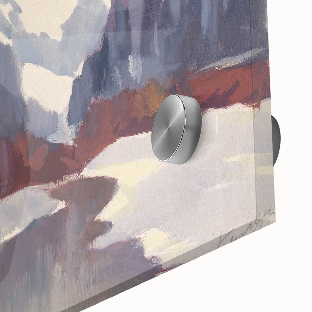Winter Mountain Stream - Modern Wall Art of Snowy Landscape Scene
