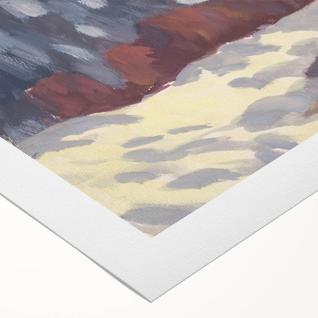 Winter Mountain Stream - Modern Wall Art of Snowy Landscape Scene