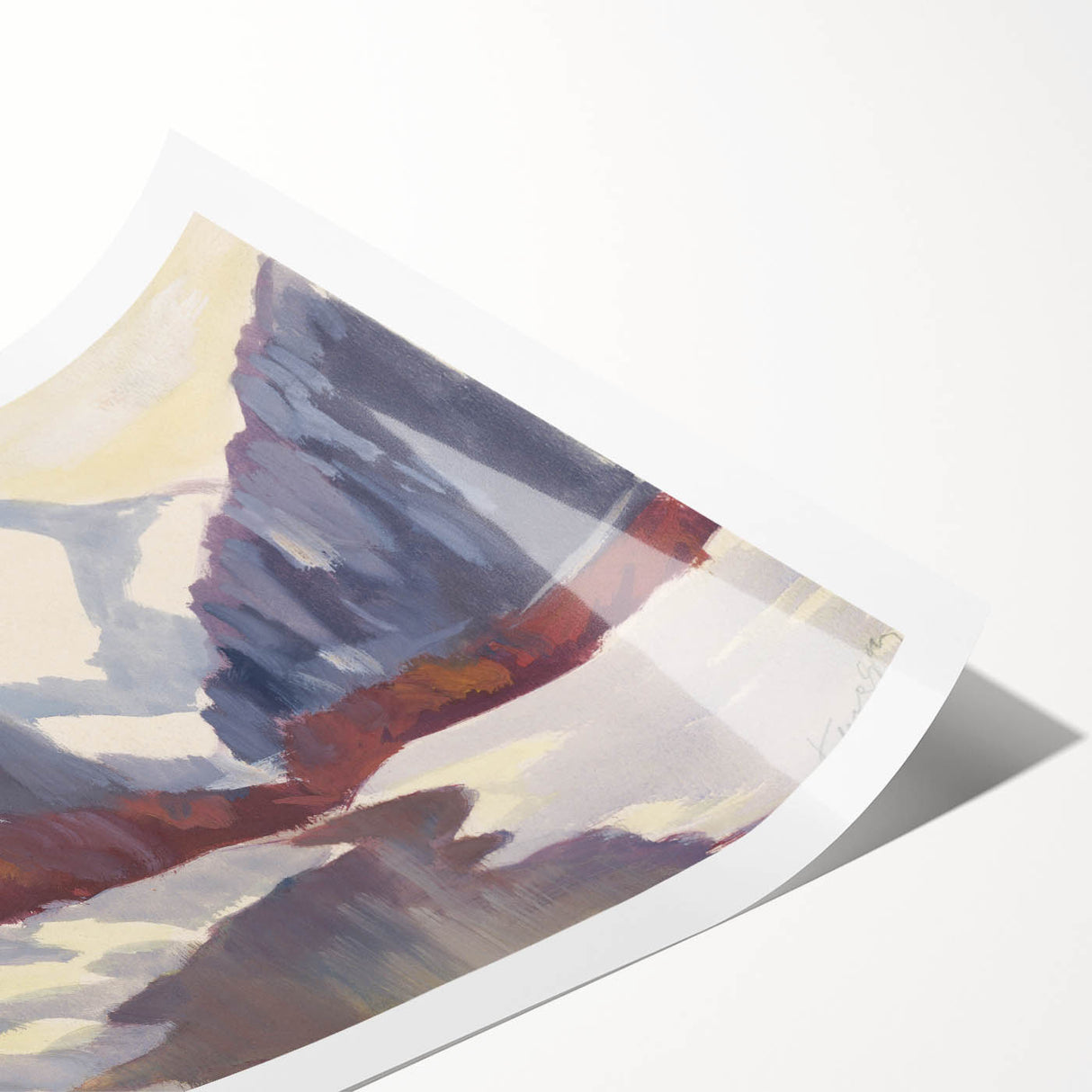 Winter Mountain Stream - Modern Wall Art of Snowy Landscape Scene