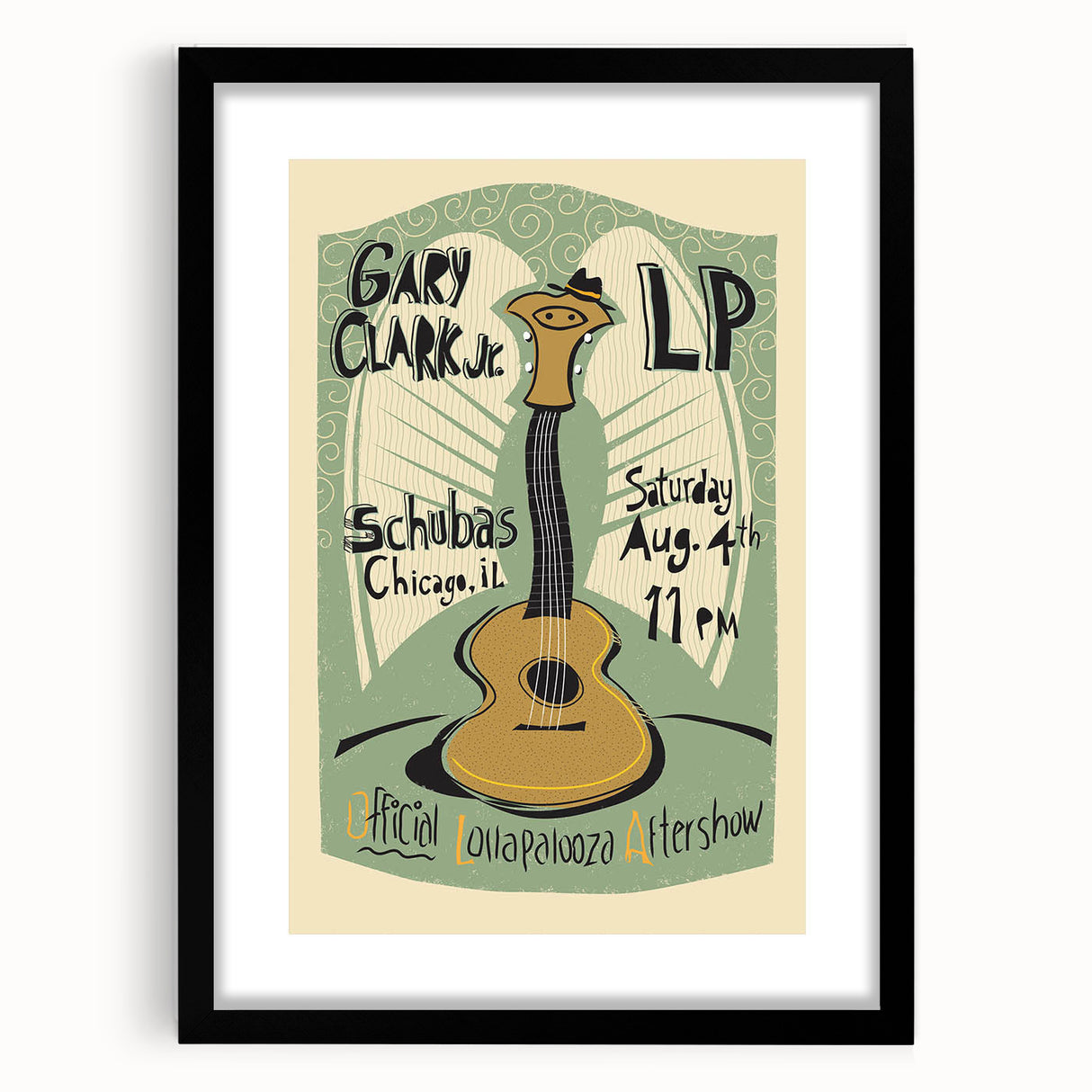 Gary Clark Jr. Retro Wall Art - Vintage Lollapalooza Poster