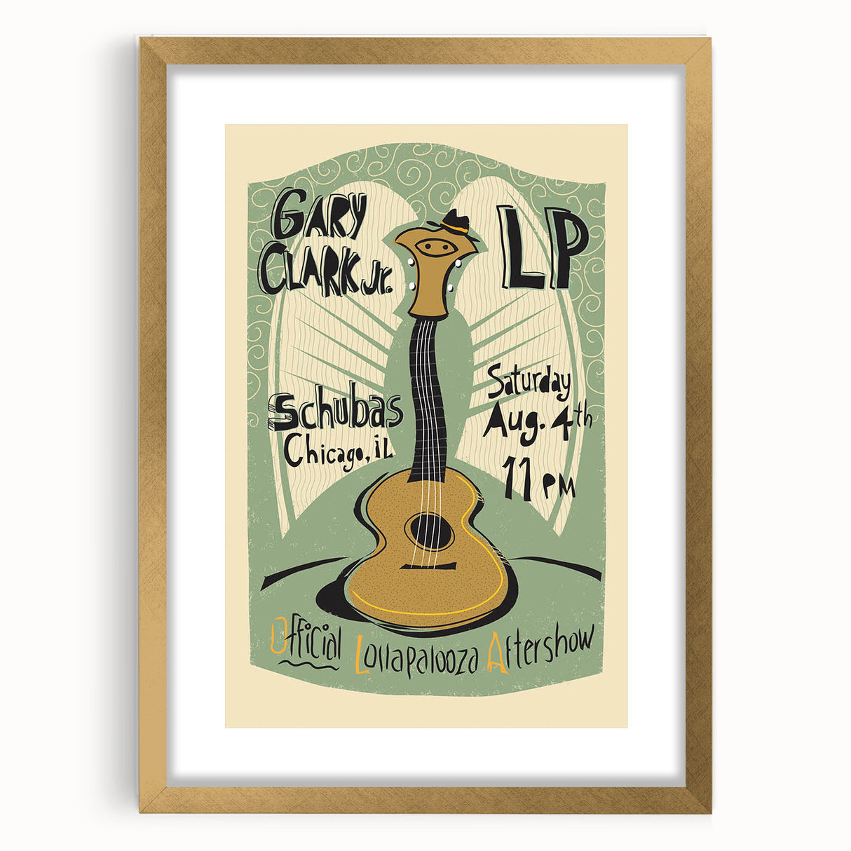 Gary Clark Jr. Retro Wall Art - Vintage Lollapalooza Poster