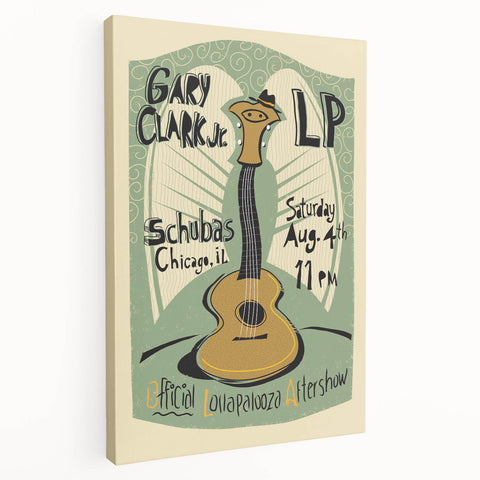 Gary Clark Jr. Retro Wall Art - Vintage Lollapalooza Poster
