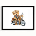 Adventurous Boys Room Wall Art – Teddy Bear on Motorcycle