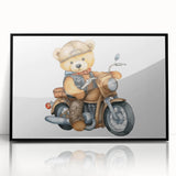 Adventurous Boys Room Wall Art – Teddy Bear on Motorcycle