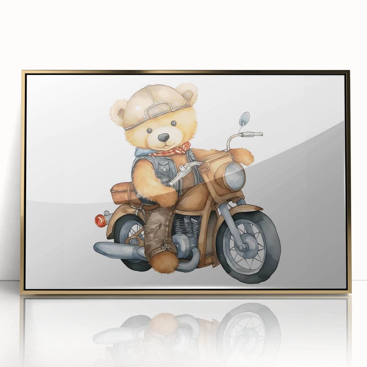 Adventurous Boys Room Wall Art – Teddy Bear on Motorcycle