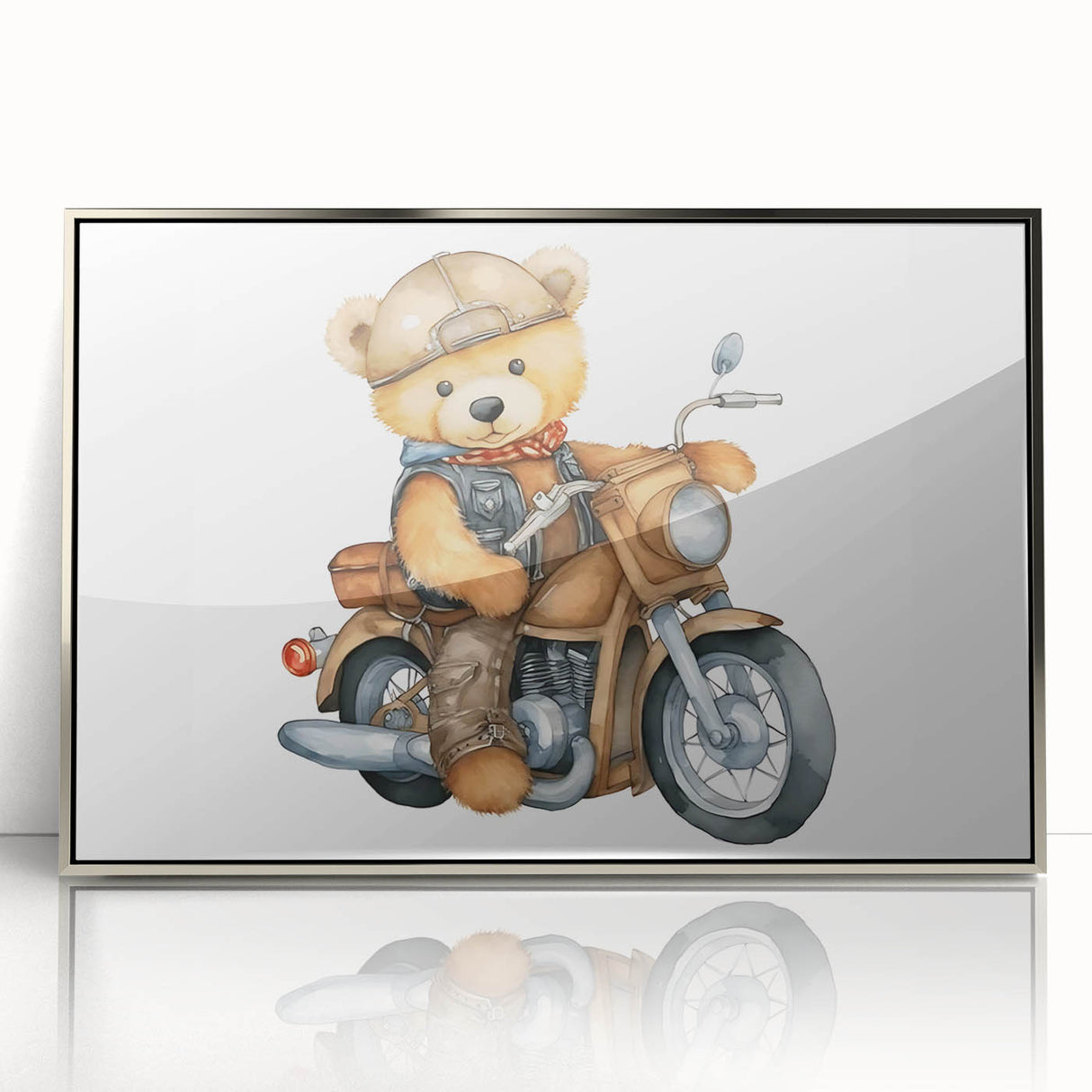 Adventurous Boys Room Wall Art – Teddy Bear on Motorcycle