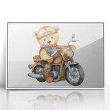 Adventurous Boys Room Wall Art – Teddy Bear on Motorcycle