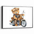 Adventurous Boys Room Wall Art – Teddy Bear on Motorcycle