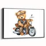 Adventurous Boys Room Wall Art – Teddy Bear on Motorcycle