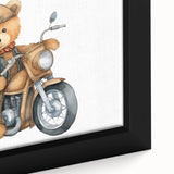 Adventurous Boys Room Wall Art – Teddy Bear on Motorcycle