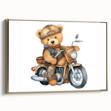 Adventurous Boys Room Wall Art – Teddy Bear on Motorcycle