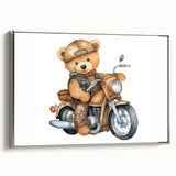Adventurous Boys Room Wall Art – Teddy Bear on Motorcycle