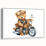 Adventurous Boys Room Wall Art – Teddy Bear on Motorcycle
