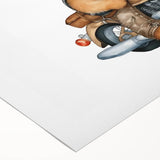 Adventurous Boys Room Wall Art – Teddy Bear on Motorcycle