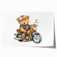 Adventurous Boys Room Wall Art – Teddy Bear on Motorcycle