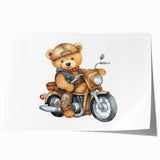 Adventurous Boys Room Wall Art – Teddy Bear on Motorcycle