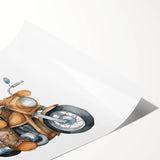 Adventurous Boys Room Wall Art – Teddy Bear on Motorcycle