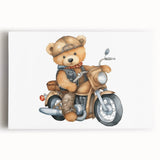 Adventurous Boys Room Wall Art – Teddy Bear on Motorcycle