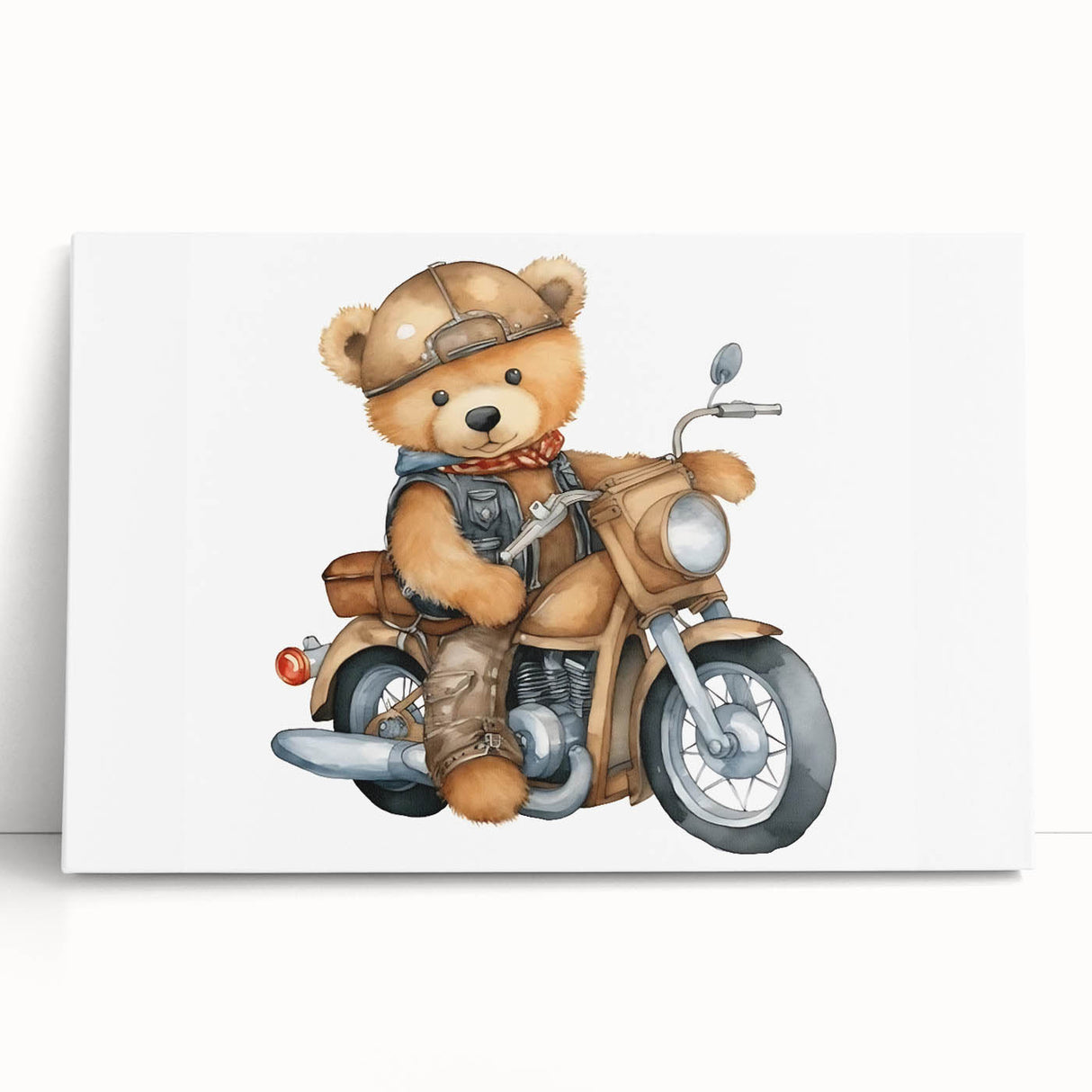 Adventurous Boys Room Wall Art – Teddy Bear on Motorcycle