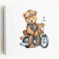 Adventurous Boys Room Wall Art – Teddy Bear on Motorcycle