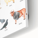 Animal Sounds Educational Wall Art - Kids' Learning Poster