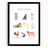 Animal Sounds Educational Wall Art - Kids' Learning Poster
