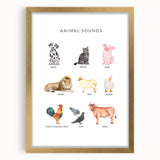 Animal Sounds Educational Wall Art - Kids' Learning Poster