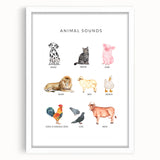 Animal Sounds Educational Wall Art - Kids' Learning Poster