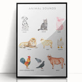 Animal Sounds Educational Wall Art - Kids' Learning Poster