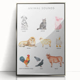 Animal Sounds Educational Wall Art - Kids' Learning Poster