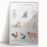Animal Sounds Educational Wall Art - Kids' Learning Poster