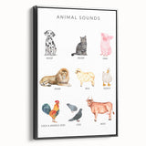 Animal Sounds Educational Wall Art - Kids' Learning Poster