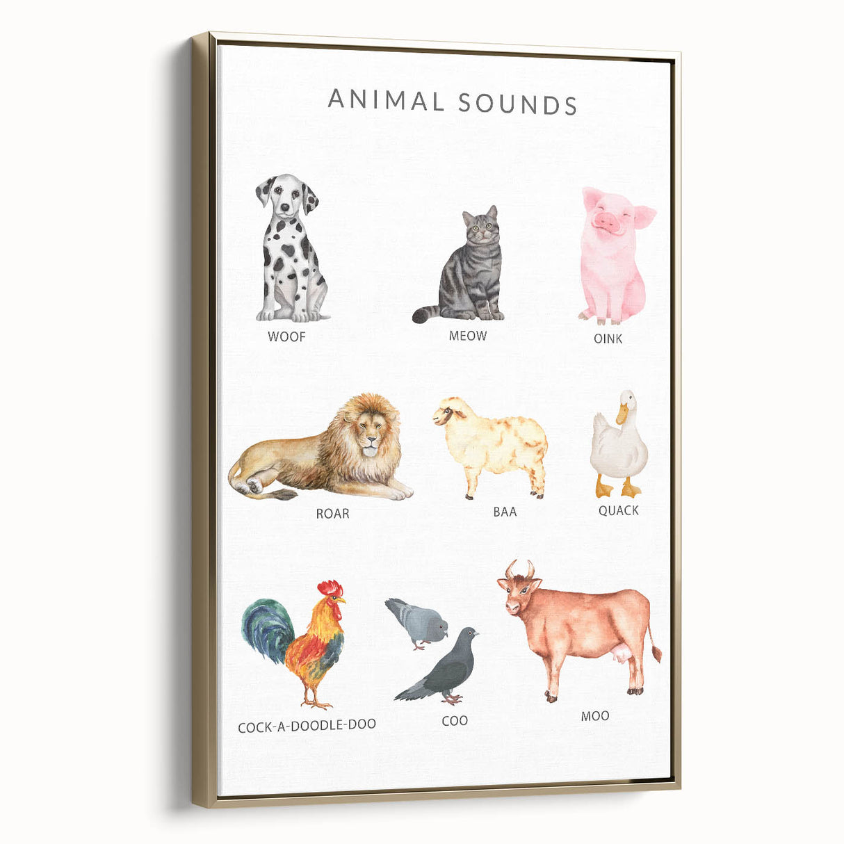 Animal Sounds Educational Wall Art - Kids' Learning Poster