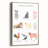 Animal Sounds Educational Wall Art - Kids' Learning Poster