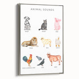 Animal Sounds Educational Wall Art - Kids' Learning Poster