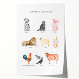 Animal Sounds Educational Wall Art - Kids' Learning Poster