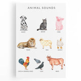 Animal Sounds Educational Wall Art - Kids' Learning Poster