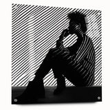 Striped Thoughts – Modern Silhouette Emotive Photography Print