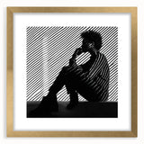 Striped Thoughts – Modern Silhouette Emotive Photography Print