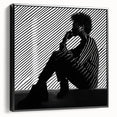 Striped Thoughts – Modern Silhouette Emotive Photography Print
