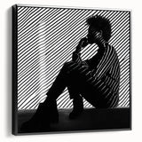 Striped Thoughts – Modern Silhouette Emotive Photography Print