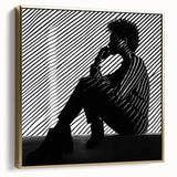 Striped Thoughts – Modern Silhouette Emotive Photography Print