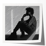 Striped Thoughts – Modern Silhouette Emotive Photography Print