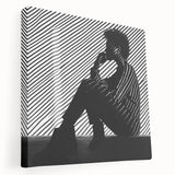 Striped Thoughts – Modern Silhouette Emotive Photography Print