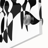 Modern Black & White Abstract Bedroom Wall Art - Canvas & Acrylic