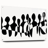 Modern Black & White Abstract Bedroom Wall Art - Canvas & Acrylic