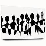 Modern Black & White Abstract Bedroom Wall Art - Canvas & Acrylic