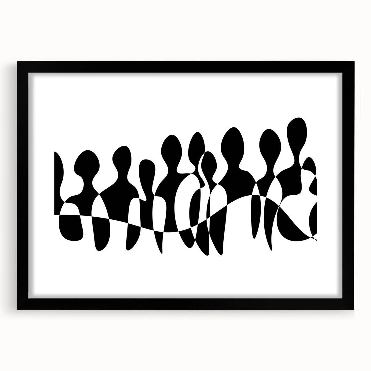 Modern Black & White Abstract Bedroom Wall Art - Canvas & Acrylic