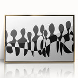 Modern Black & White Abstract Bedroom Wall Art - Canvas & Acrylic